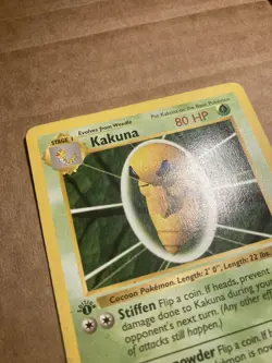 Kakuna Pokemon Card Base Set 33/102 1st Edition Shadowless MP - Image 3