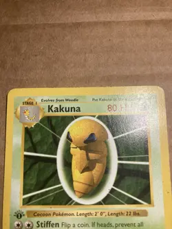 Kakuna Pokemon Card Base Set 33/102 1st Edition Shadowless MP - Image 4