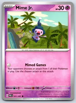 Mime Jr. - Paldean Fates PAF EN 031/091 Pokemon HYOGONOSUKE TCG Card NM - Image 1