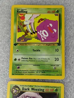 2 Pokemon Cards Non-Holo Dark Weezing & 1st Edition Team Rocket Koffing English - Image 4