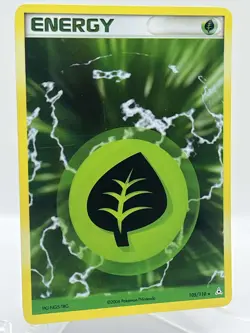 Grass Energy 105/110 EX Holon Phantoms Holo Secret Rare Vintage Pokemon TCG Card - Image 2