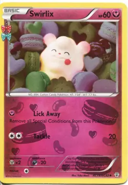Pokemon TCG XY Generations Radiant Collection Holofoil Card RC19 Swirlix - Image 1