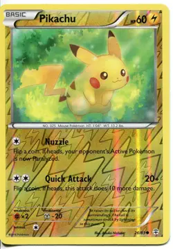 Pokemon TCG XY Generations Reverse Holofoil Common Card #26 Pikachu - Image 1