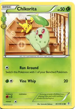 Pokemon TCG XY Generations Radiant Collection Common Card RC1 Chikorita - Image 1