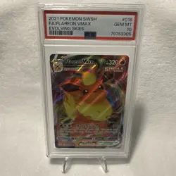 PSA 10 FLAREON VMAX 018/203 Pokemon EVOLVING SKIES HOLO GEM MINT CARD - Image 1