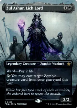 MTG Zul Ashur, Lich Lord (Borderless) Foil NM Foundations Magic 326 - Image 1
