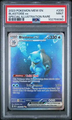 2023 POKEMON MEW EN-151 SPECIAL ILLUSTRATION RARE #200 BLASTOISE EX PSA 9 - Image 1