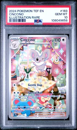 2024 POKEMON TEF EN-TEMPORAL FORCES ILLUSTRATION RARE #183 CINCCINO PSA 10 - Image 1