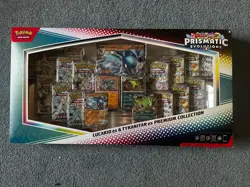 Pokemon Scarlet Violet Prismatic Evolution Lucario Tyranitar Premium Collection - Image 1