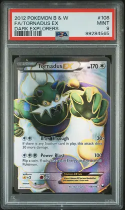 2012 POKEMON B&W DARK EXPLORERS #108 FULL ART/TORNADUS EX PSA 9 - Image 1