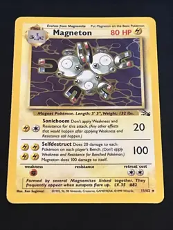 Magneton 11/62 Fossil Holo Unlimited Pokemon - LP - Image 1
