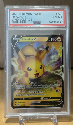 Pokemon - SWSH - Vivid Voltage - Pikachu V 43/185 PSA 10 - Image 1