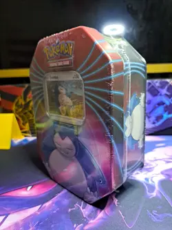 SEALED - Pokemon TCG 2021 Mighty Mysterious Tin - 3 Packs - Snorlax Promo 820650809859 - Image 2