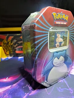 SEALED - Pokemon TCG 2021 Mighty Mysterious Tin - 3 Packs - Snorlax Promo 820650809859 - Image 5