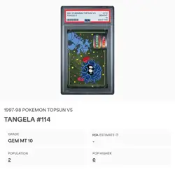 PSA 10 GEM MINT Tangela Vs. Rhydon 114 Topsun Carddass Pokemon TCG 1997 POP 2 - Image 2