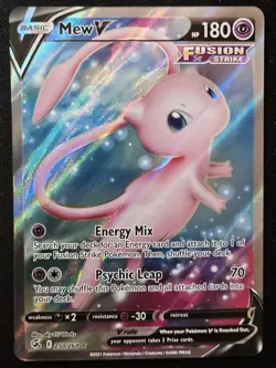 Mew V 250/264 SWSH Fusion Strike Full Art Ultra Rare Holo Pokemon TCG 2021 NM - Image 1