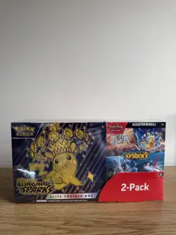 Pokemon Surging Sparks ETB & Booster Bundle Costco 2-pack Sealed New - Image 1