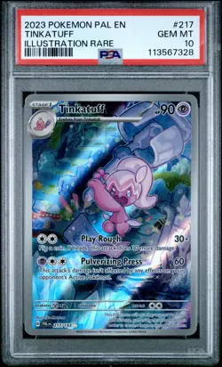 2023 POKEMON PAL EN-PALDEA EVOLVED ILLUSTRATION RARE #217 TINKATUFF PSA 10 - Image 1