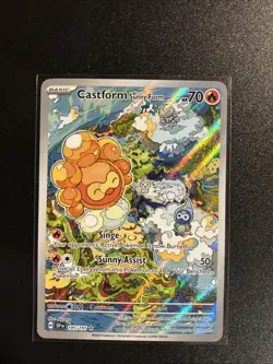 Pokemon TCG Castform Sunny Form 195/191 Surging Sparks Illustration Rare - Image 1
