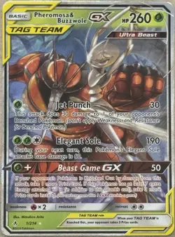 Pheromosa & Buzzwole GX TAG TEAM 1/214 Sm-Unbroken Bonds Holo Pokemon TCG NM - Image 1