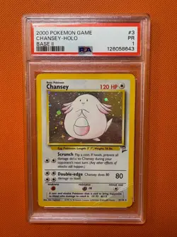 2000 POKEMON BASE SET 2 CHANSEY-HOLO #3 PSA 1 - Image 1