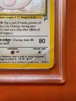 2000 POKEMON BASE SET 2 CHANSEY-HOLO #3 PSA 1 - Image 2