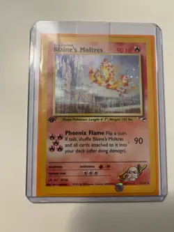 Pokemon TCG Blaine's Moltres Gym Heroes 1/132 Holo 1st Edition Holo Rare - Image 1
