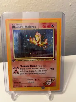 Pokemon TCG Blaine's Moltres Gym Heroes 1/132 Holo 1st Edition Holo Rare - Image 2