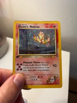Pokemon TCG Blaine's Moltres Gym Heroes 1/132 Holo 1st Edition Holo Rare - Image 3