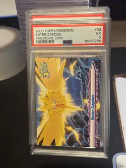 PSA 5 2000 Topps Pokemon Enter Zapdos #33 - Image 1