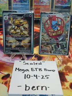 Pokemon Mega Evolution ETB Promo Riolu And Alakazam 009/010 Sealed - Image 1