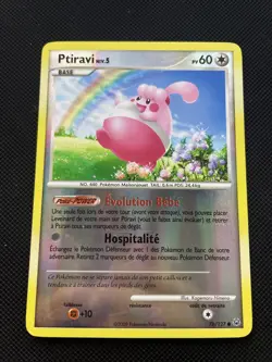 PTIRAVI REVERSE - POKEMON 76/127 PLATINE DE BASE EXCELLENT ETAT FR - Image 1