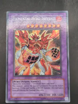 YUGIOH ELEMENTAL HERO INFERNO SECRET RARE EXCELLENT PP02-EN010 - Image 1