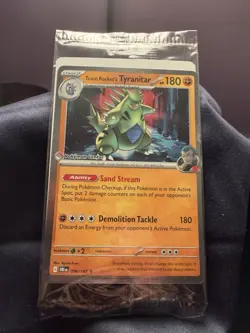 Pokemon Center Stamped Team Rockets Tyranitar Promo Card 096/182 Sealed - Image 1