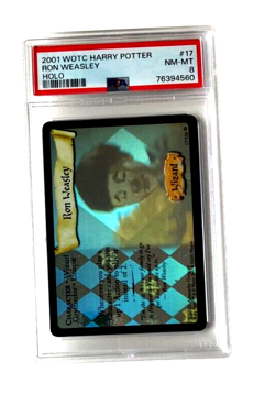 PSA 8 NM-MT RON WEASLEY Harry Potter Card #17 17/116 FOIL Holo 2001 WOTC - Image 1