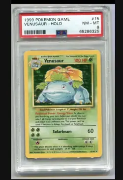 1999 Pokemon Game Base Set #15 Venusaur HOLO PSA 8 NMMT ICONIC!! - Image 1