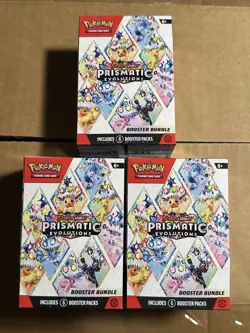 LOT OF 3 Pokemon Scarlet & Violet Prismatic Evolution Booster Bundles - Sealed - Image 1