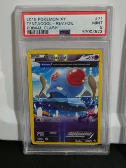 2015 Pokemon XY Primal Clash Tentacool #71- Reverse Foil - PSA 9 - Image 1