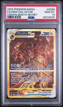 2023 POKEMON SWORD & SHIELD CROWN ZENITH SECRET FULL ART/GIRATINA VSTAR PSA 10 - Image 1