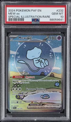 2024 POKEMON PAF EN-PALDEAN FATES SPECIAL ILLUSTRATION RARE #232 MEW EX PSA 10 - Image 1