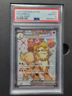 2023 Pokemon SVI en #224 Arcanine EX Ultra Rare PSA 10 Gem Mint - Image 1