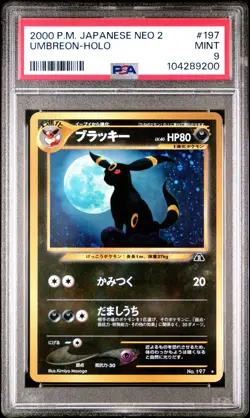 2000 POKEMON JPN NEO 2 #197 UMBREON-HOLO PSA 9 - Image 1