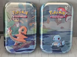 Pokemon Kanto Friends 2 Mini Tins Charmander and Squirtle NEW & SEALED - Image 1