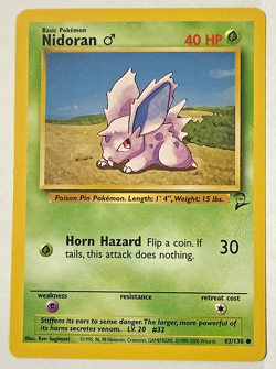 Base Set 2 - LP - Nidoran 83/130 Pokemon Vintage WOTC English (US Seller) - Image 1