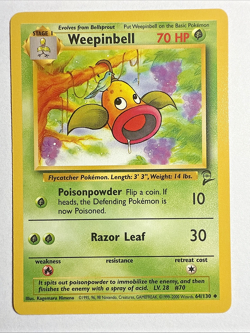 BASE SET 2 - LP - Weepinbell 64/130 Pokemon Vintage WOTC English (US Seller) - Image 1