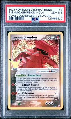 2021 POKEMON CELEBRATIONS CLASSIC COLL #9 TEAM MAGMA'S GROUDON-HOLO PSA 10 - Image 1