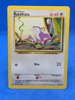 1999 Base Set German 61/102 Rattata (Rattfratz) Rare Pokemon Card - Image 2