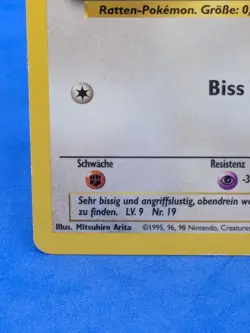 1999 Base Set German 61/102 Rattata (Rattfratz) Rare Pokemon Card - Image 5