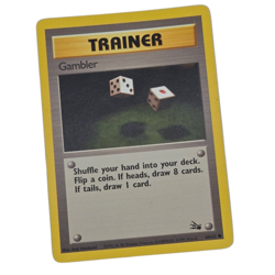 Gambler Pokemon Card 60/62 Trainer Common Fossil Light Play - Image 1