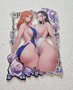 Nami + Nico Robin - One Piece 027/200 Silber Metall Waifu Goddess Story Card - Image 1